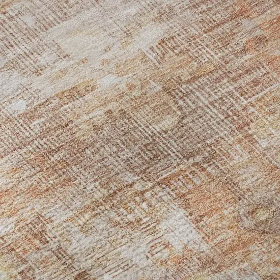 Terra Cotta Ivory And Wheat Oriental Washable Area Rug With UV Protection Photo 9