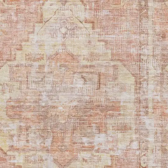 Terra Cotta Ivory And Wheat Oriental Washable Area Rug With UV Protection Photo 2