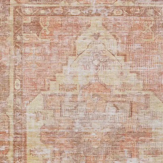 Terra Cotta Ivory And Wheat Oriental Washable Indoor Outdoor Area Rug Photo 4