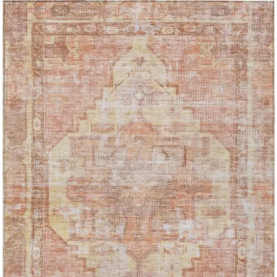 Terra Cotta Ivory And Wheat Oriental Washable Indoor Outdoor Area Rug Photo 4