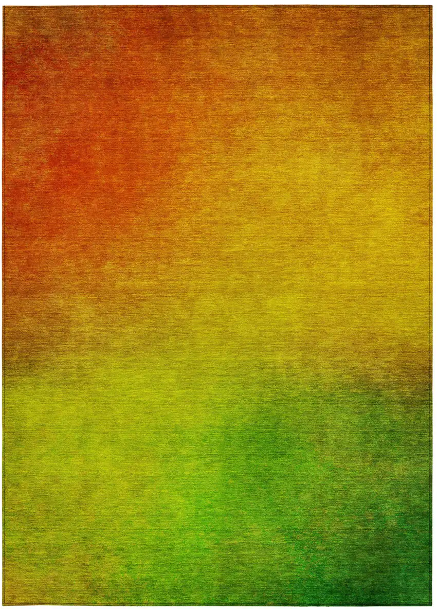 Terra Cotta Ombre Washable Non Skid Indoor Outdoor Area Rug Photo 6