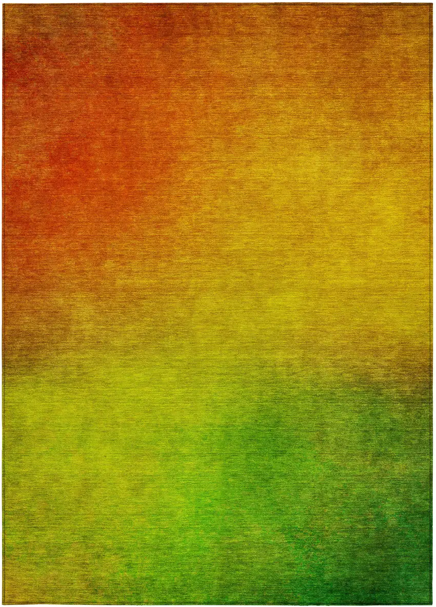 Terra Cotta Ombre Washable Non Skid Indoor Outdoor Area Rug Photo 6