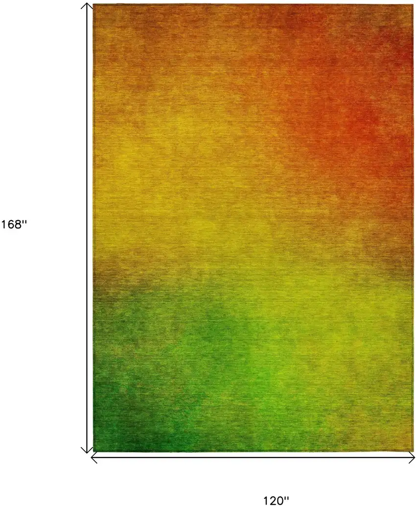 Terra Cotta Ombre Washable Non Skid Indoor Outdoor Area Rug Photo 3