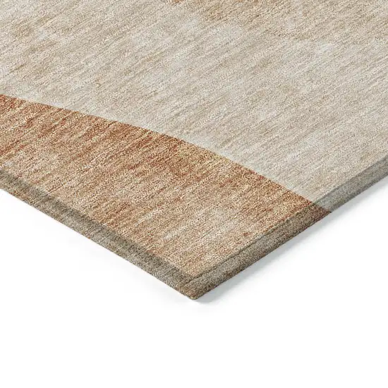 Terra Cotta Orange And Copper Abstract Washable Indoor Outdoor Area Rug Photo 3
