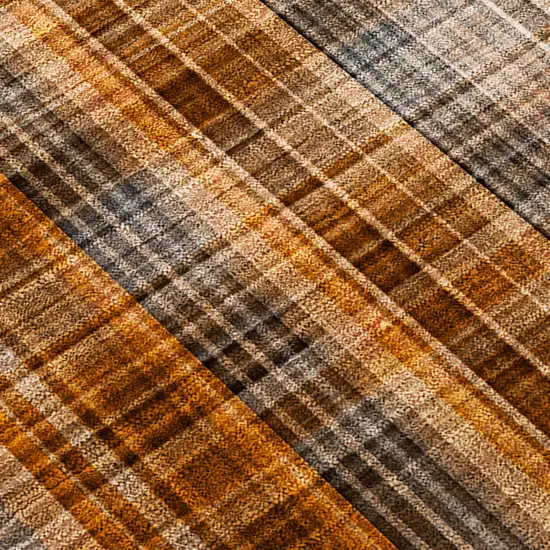 Terra Cotta Plaid Washable Non Skid Indoor Outdoor Area Rug Photo 8