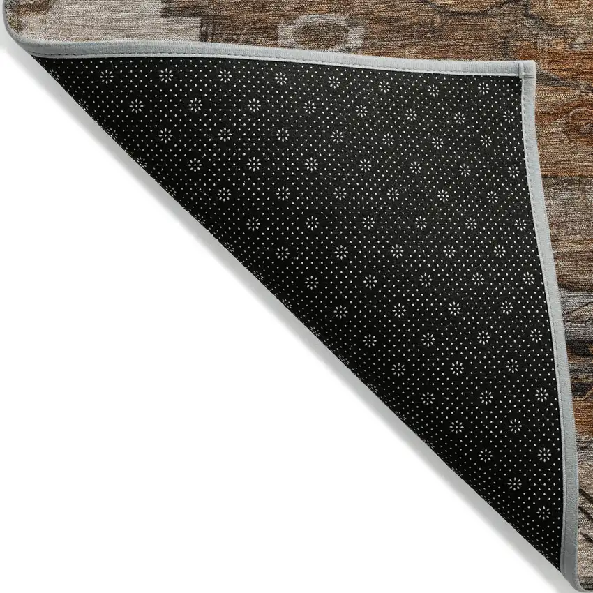 Terra Cotta Rust And Gray Tribal Washable Indoor Outdoor Area Rug Photo 5