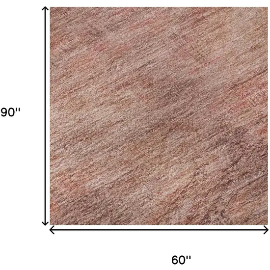 Terra Cotta Salmon And Blush Abstract Geometric Washable Area Rug With UV Protection Photo 9
