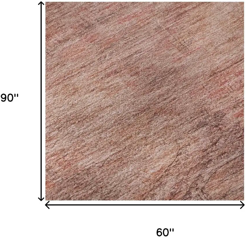 Terra Cotta Salmon And Blush Abstract Geometric Washable Area Rug With UV Protection Photo 9