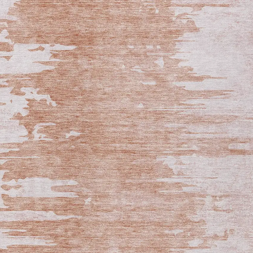 Terra Cotta Salmon And Copper Abstract Washable Indoor Outdoor Area Rug Photo 8