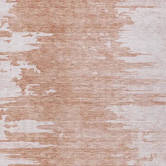 Terra Cotta Salmon And Copper Abstract Washable Indoor Outdoor Area Rug Photo 7