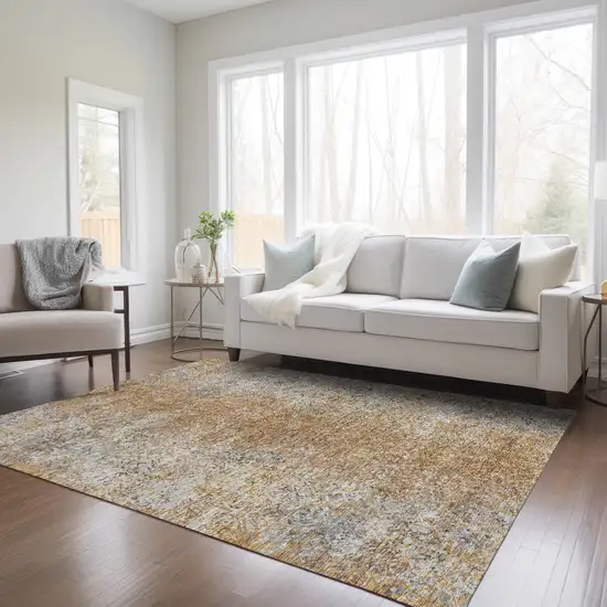 Terra Cotta Silver And Charcoal Oriental Washable Indoor Outdoor Area Rug Photo 9