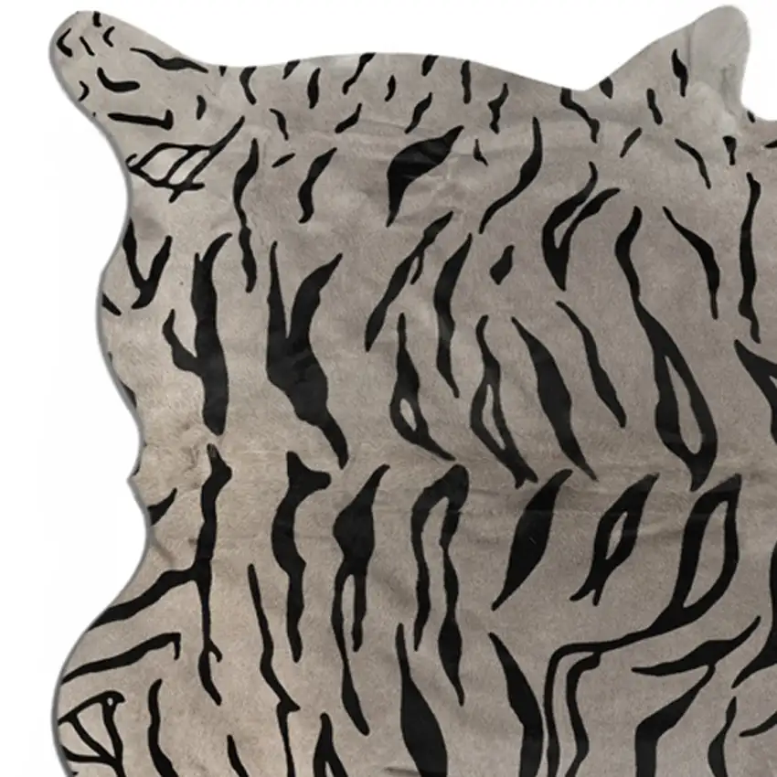 Gray and Black Cowhide Cowhide Area Rug Photo 5