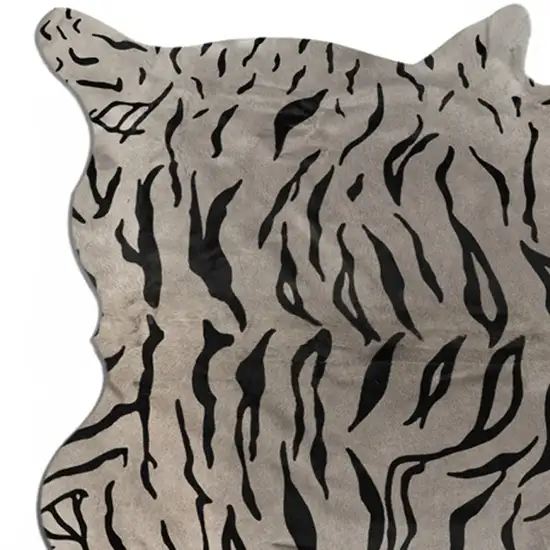 Gray and Black Cowhide Cowhide Area Rug Photo 5