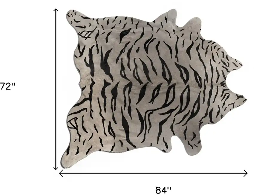 Gray and Black Cowhide Cowhide Area Rug Photo 3