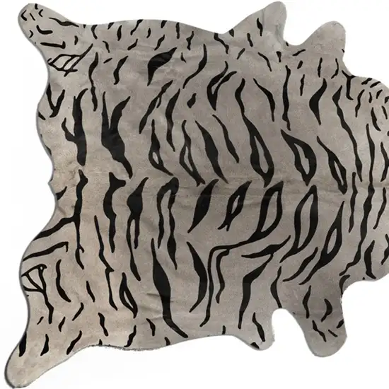 Gray and Black Cowhide Cowhide Area Rug Photo 6
