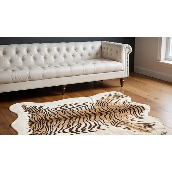 Brown And Black Animal Print Washable Area Rug Photo 1