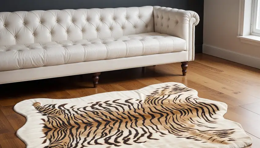 Brown And Black Animal Print Washable Area Rug Photo 1