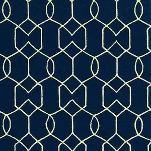 Photo of Trellis and Diamond Navy UV Treated Area Rug