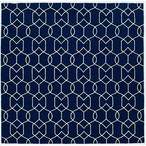 Photo of Trellis and Diamond Navy UV Treated Area Rug