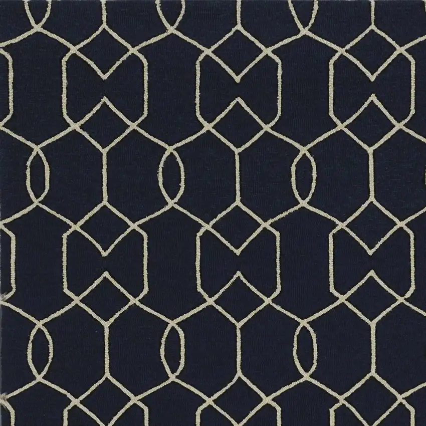 Trellis and Diamond Navy UV Treated Area Rug Photo 3