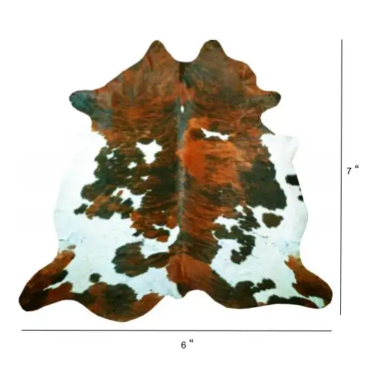 Tri-Colored Brindled Cowhide Rug Photo 5