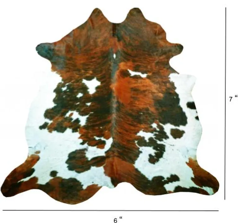Tri-Colored Brindled Cowhide Rug Photo 5