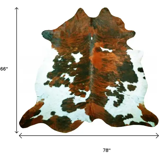 Brown And White Cowhide Handmade Area Rug Photo 7