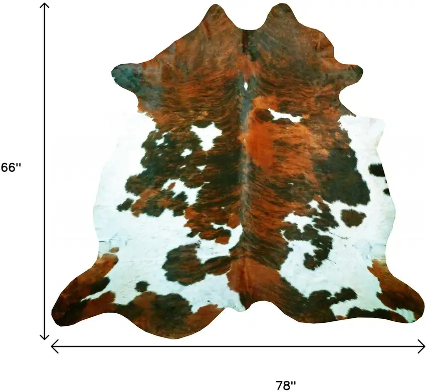 Brown And White Cowhide Handmade Area Rug Photo 7