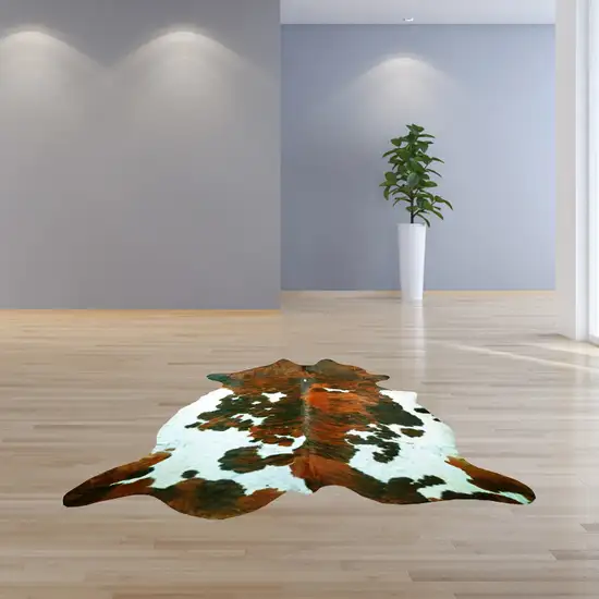 Tri-Colored Brindled Cowhide Rug Photo 6