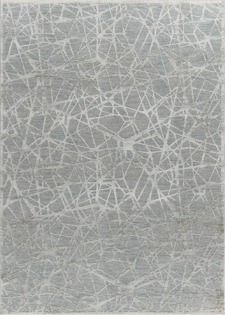 Turquoise Abstract Power Loom Stain Resistant Area Rug Photo 6
