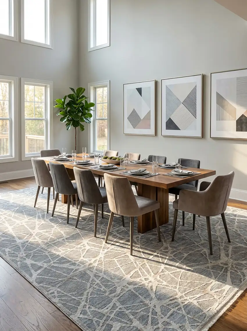 Turquoise Abstract Power Loom Stain Resistant Area Rug Photo 4