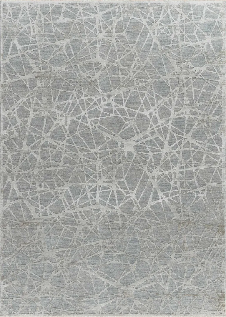 Turquoise Abstract Power Loom Stain Resistant Area Rug Photo 3