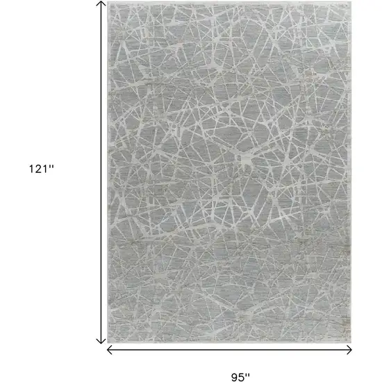 Turquoise Abstract Power Loom Stain Resistant Area Rug Photo 3