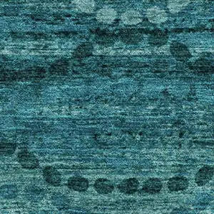 Photo of Turquoise And Aqua Abstract Geometric Washable Area Rug With UV Protection