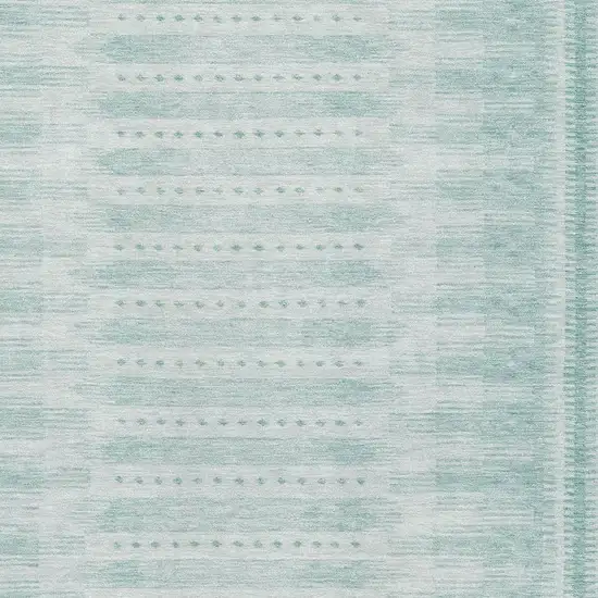 Turquoise And Aqua Geometric Washable Area Rug With UV Protection Photo 3
