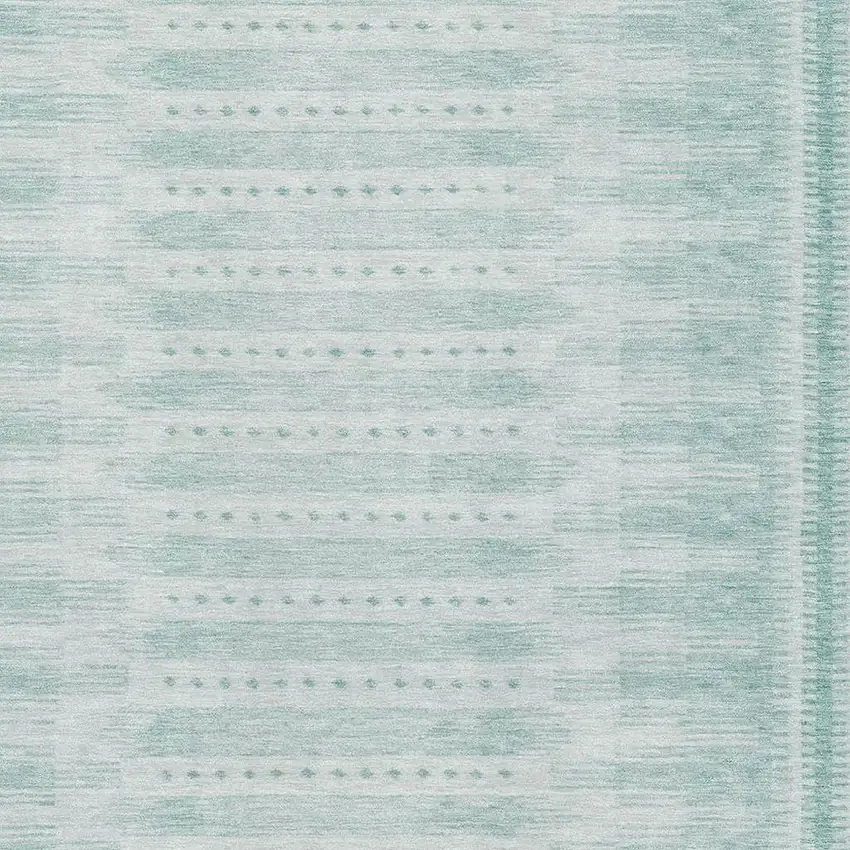 Turquoise And Aqua Geometric Washable Area Rug With UV Protection Photo 3