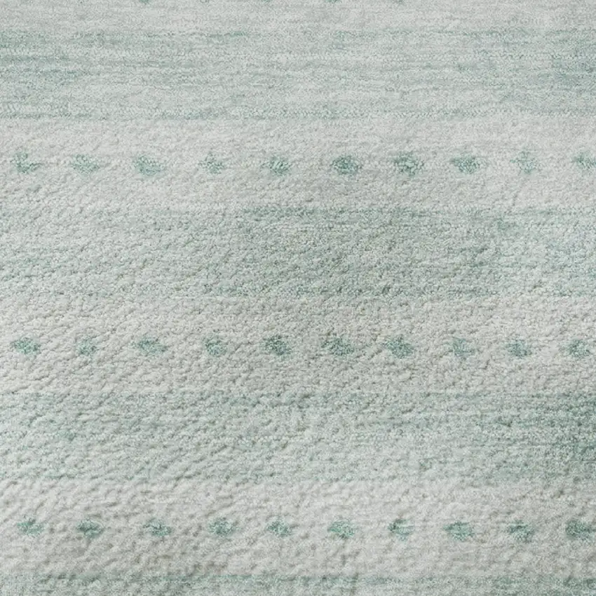 Turquoise And Aqua Geometric Washable Area Rug With UV Protection Photo 8