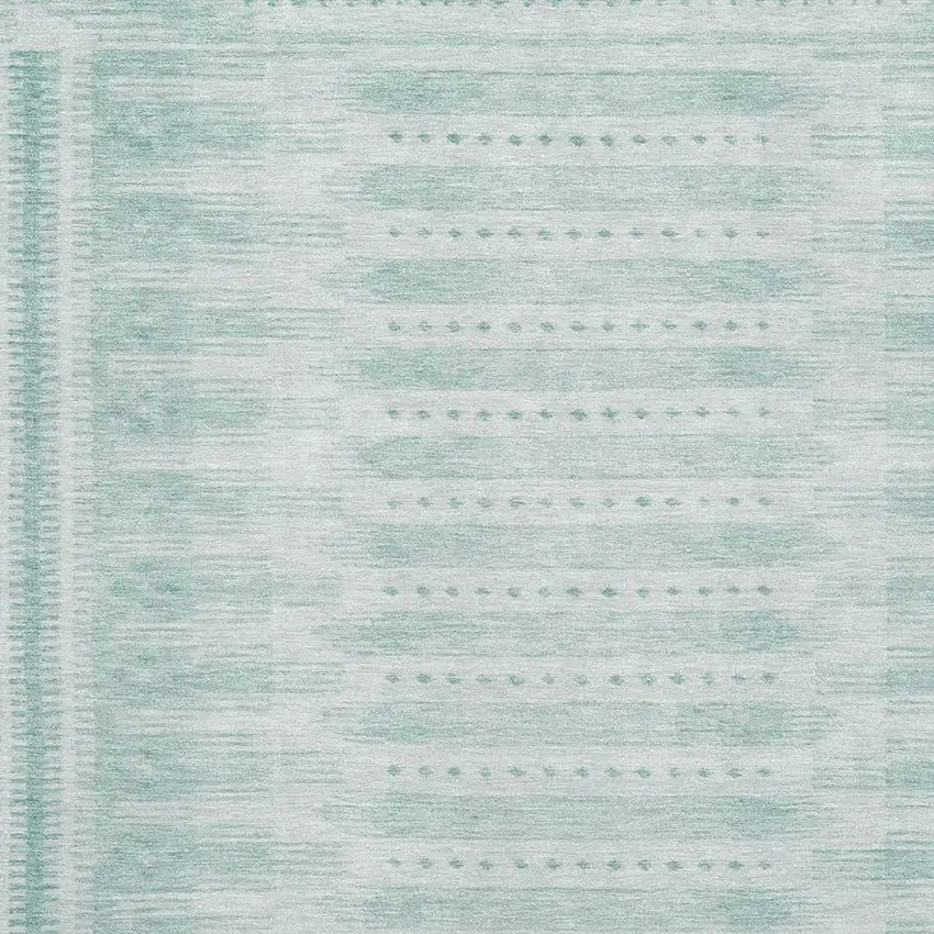 Turquoise And Aqua Geometric Washable Area Rug With UV Protection Photo 3