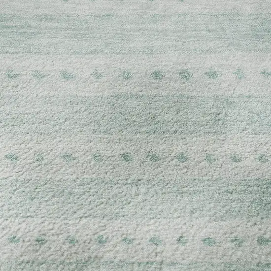 Turquoise And Aqua Geometric Washable Area Rug With UV Protection Photo 9