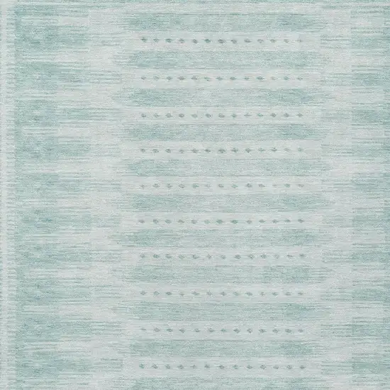 Turquoise And Aqua Geometric Washable Indoor Outdoor Area Rug Photo 4