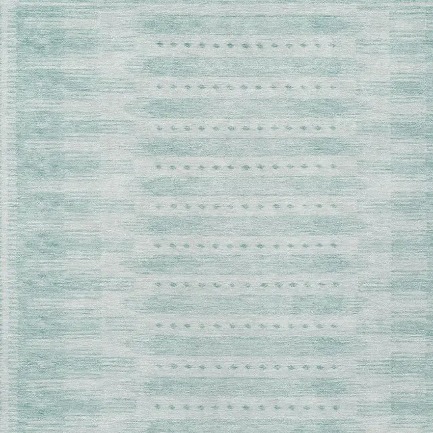 Turquoise And Aqua Geometric Washable Indoor Outdoor Area Rug Photo 4