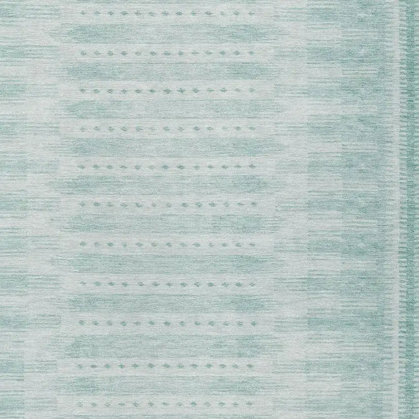 Turquoise And Aqua Geometric Washable Indoor Outdoor Area Rug Photo 4