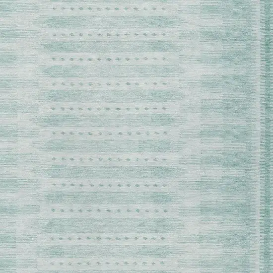 Turquoise And Aqua Geometric Washable Indoor Outdoor Area Rug Photo 4