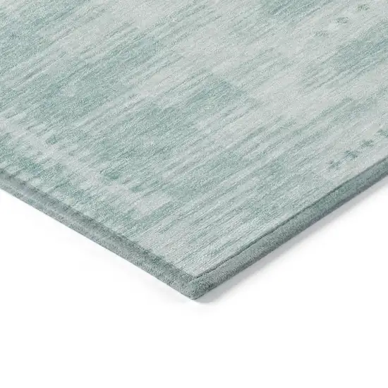 Turquoise And Aqua Geometric Washable Indoor Outdoor Area Rug Photo 8
