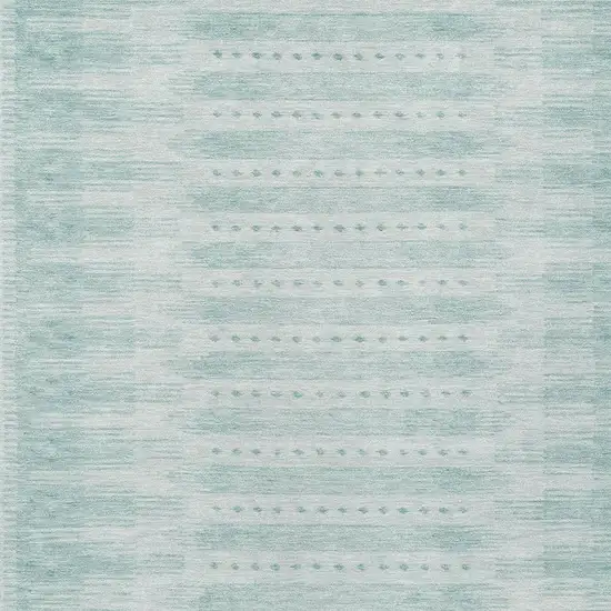 Turquoise And Aqua Geometric Washable Indoor Outdoor Area Rug Photo 3