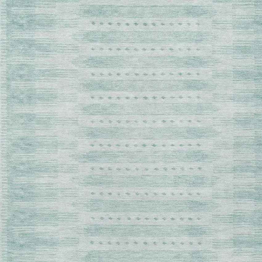 Turquoise And Aqua Geometric Washable Indoor Outdoor Area Rug Photo 3