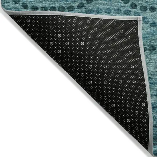 Turquoise And Aqua Ogee Washable Indoor Outdoor Area Rug Photo 7