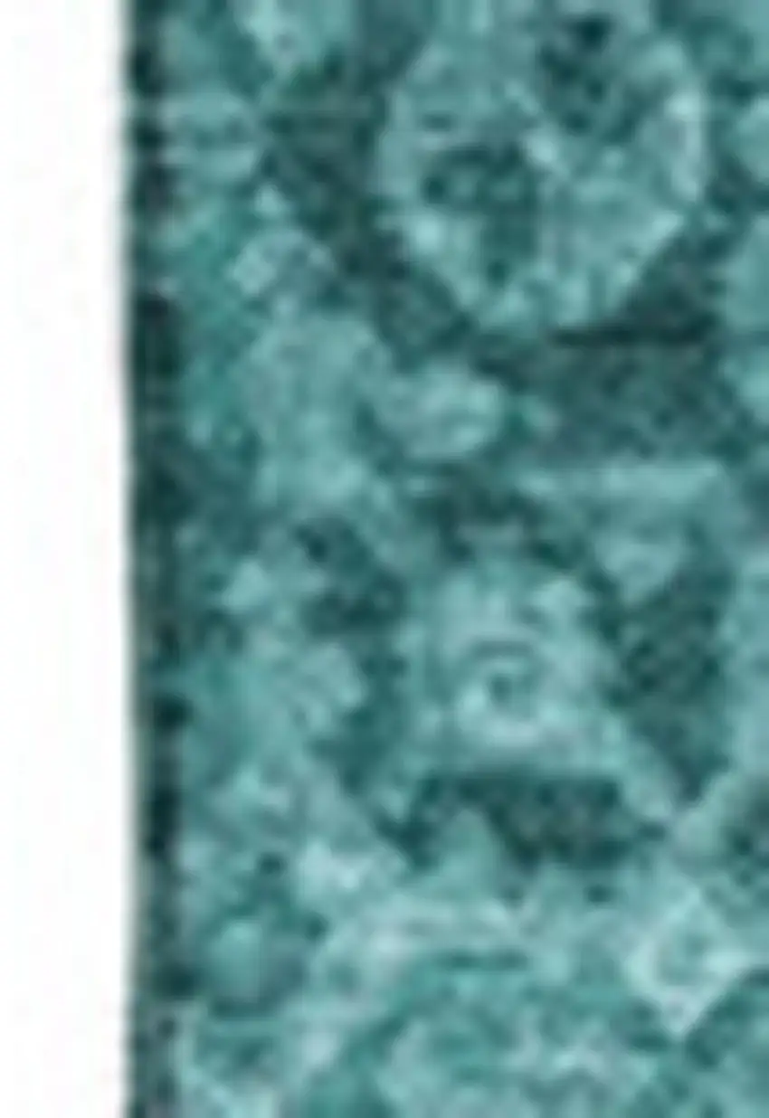 Turquoise And Aqua Patchwork Washable Area Rug With UV Protection Photo 3