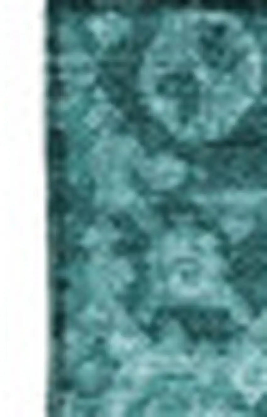 Turquoise And Aqua Patchwork Washable Area Rug With UV Protection Photo 3