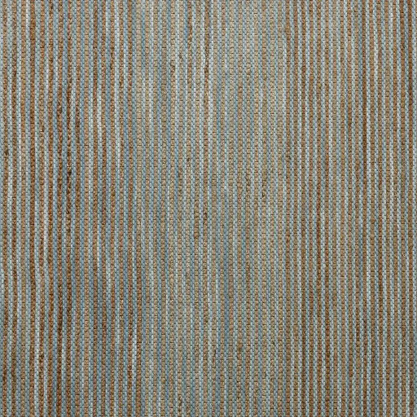 Turquoise And Blue Jute Striped Hand Woven Square Rug Photo 4